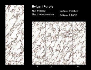 Bvlgari Purple Porcelain Slab Sinterer Stone