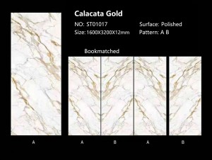 Pietra sinterizzata per lastra in porcellana Calacatta Gold