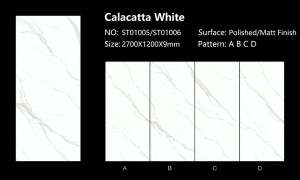 Calacatta White Porcelain Slab Sinterer Stone