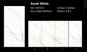 Greek White Porcelain Slab Sinterer Stone